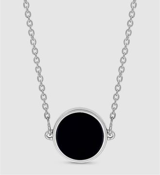 Ginette NY Collier Ever Mini Disc Onyx Or Blanc