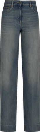 Valentino Stone-Washed Denim Jeans - Dames - Regular Fit Jeans - Blauw - 7XL - Denim - Jeans