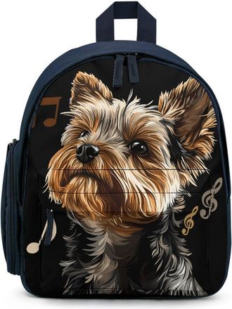 Generic Musician Yorkshire Terrier Dog Mini Backpack for Women Light Weight Small Backpacks Purses Picnic Daily Bag Blue-style