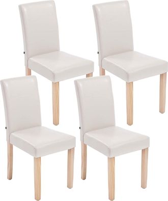 Clp Set De 4 Sillas De Comedor Ina En Polipiel Crema Natural