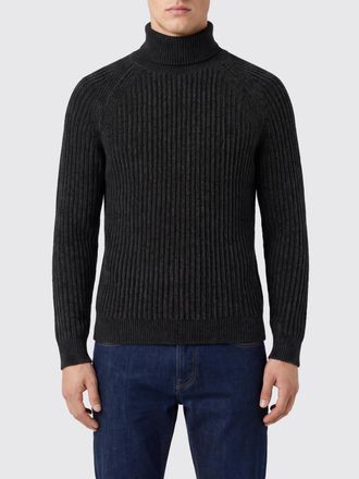 Roberto Ricci Design Slim Fit Turtleneck Jumper in Ribbed Jersey with Long Sleeves