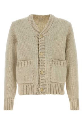Auralee Sand Wool Blend Cardigan