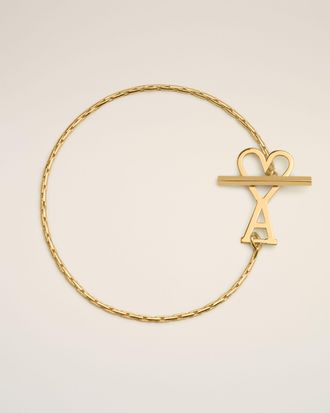 Ami Gold Brass Ami De Coeur Chain Bracelet Yellow - 2 - Unisex