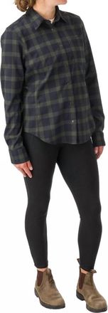 FlyLow Brigitte Tech Flannel Shirt In Evergreen