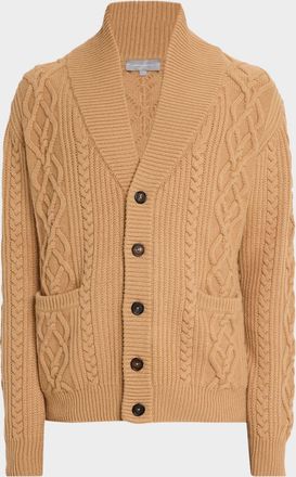 Bergdorf Goodman Mens Cable Knit Shawl Cardigan