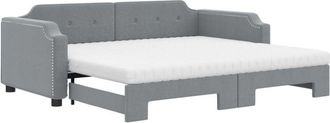 vidaXL Vidaxl - Sof&aacute; Cama Nido Con Colch&oacute;n Tela Gris Claro 100x200 Cm