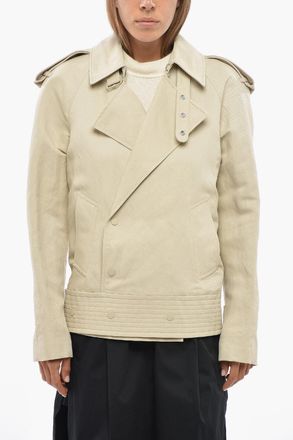 Burberry Giacca Leggera GIU a Doppiopetto Con Cintura Burberry