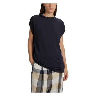 PDR Phisique Du Role T-Shirts, female, Blue, Size: XS Long Top in Shiny Viscose