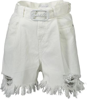 Ga&euml;lle Paris Kleding - Dames - Denim shorts - Wit - W27 - Denim - Korte Broeken