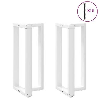 Berkfield Home Modern Bar Table Legs T-Shaped&not;2 pcs White 50x35x(90-91) cm Steel