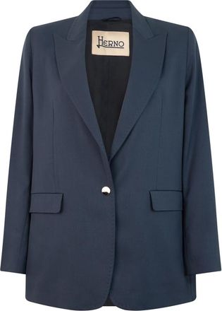 Herno Blazer met sjaalkraag - Dames - Blazers - Blauw - L - Leer - Jassen