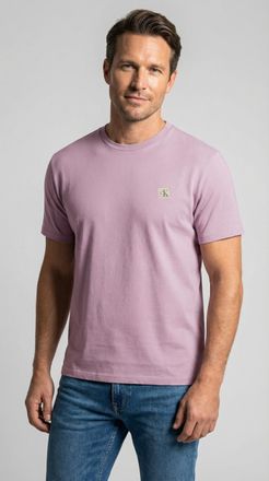 Calvin Klein Jeans T-Shirt CALVIN KLEIN JEANS SS BADGE 30S JERSEY CLASSIC TEE, Herren, Gr. XXL, orchid haze, Single Jersey, Obermaterial: 100% Baumwolle, unifarben, regu