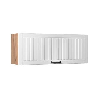 Vicco Pensile Da Cucina Fame-line, Bianco Rustico/rovere Dorato, 100 Cm, Vicco