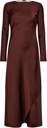 Co'Couture Safiracc Waterfall Back Maxikleid - Dames - Casual kleedjes - Bruin - XS - Polyester - Kleedjes