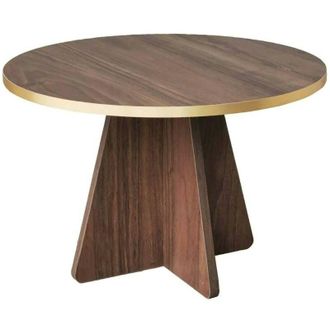 Dmora Mesa De Caf&eacute; Dkluiver, Mesa De Centro Baja, Revistero Para Sof&aacute;, Estante De La Sala De Estar, 60x60h40 Cm, Oro Y Blanco - Dmora