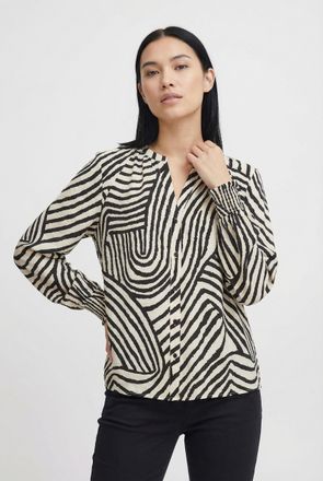 Soyaconcept Druckbluse SOYACONCEPT SC-BECCA 1, Damen, Gr. XXL, schwarz combi, Web, Obermaterial: 85% Viskose, 15% Nylon, bedruckt, regular fit normal, V-Ausschnit