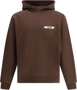 Jacquemus Hoodie met Logo Patch - Heren - Hoodies - Bruin - XS - Katoen - Hoodies & sweatvesten
