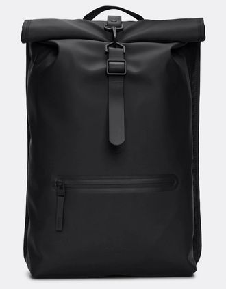 Rains Womens Rains Unisex Rolltop Rucksack - 01 Black - Size: ONE size