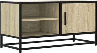 vidaXL Vidaxl - Mueble tv metal y madera ingeniería roble Sonoma 80x34,5x40 cm