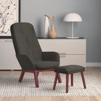 vidaXL Furniture Limited - Sill&oacute;n De Relax Con Taburete Terciopelo Gris