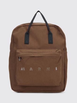 Marni Boys Cotton Backpack with Contrast Logo and Zip Pockets