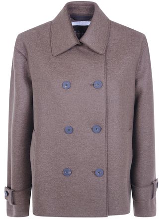 Harris Wharf London Coat Oversized Short Teddy Brown