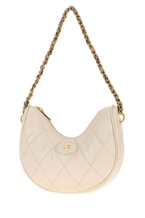 Burberry Horseshoe Lambskin Leather Shoulder Bag - Beige