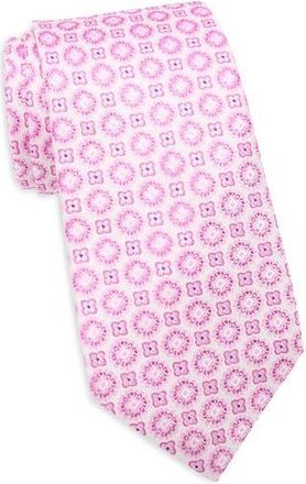 Duchamp Medallion Jacquard Silk Tie in Pink at Nordstrom Rack