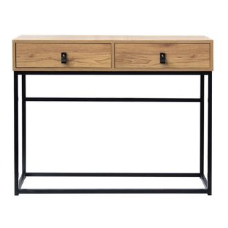 Calicosy Consola 2 cajones patas de metal efecto roble - JILL
