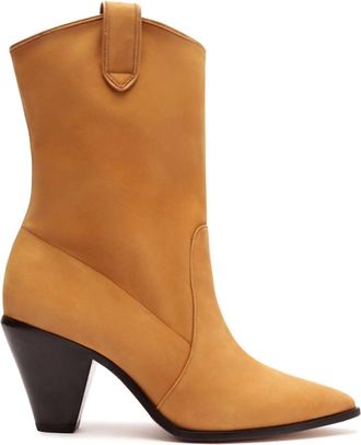 Schutz Womens Mackie Leather Booties In Nude Caramel