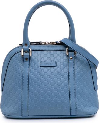 Gucci Pre-owned Womens Micro Guccissima Dome Satchel - Light Blue Leather - One Size