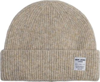 Pepe Jeans London Accessoires, Heren, Beige, ONE Size, Wol, West Beanie