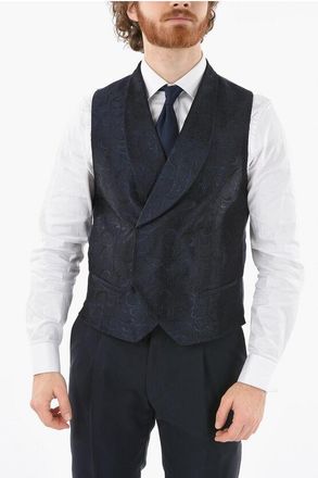 Corneliani CC COLLECTION Embroidered CERIM. RESET Waistcoat with Hidden size 50