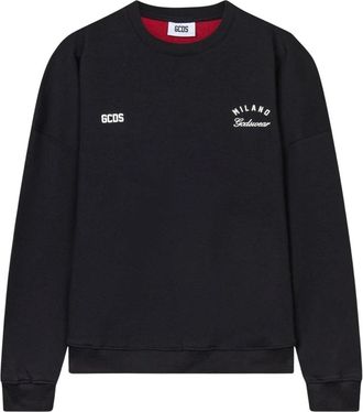 GCDS Band Logo Crewneck - Heren - Sweatshirts - Zwart - 2XS - Katoen - Hoodies & sweatvesten