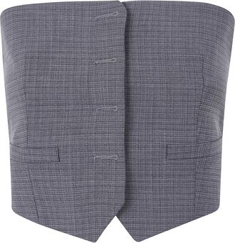 Alexander Wang Bustier Vest - Dames - Bodywarmers - Grijs - 5XL - Wol - Jassen