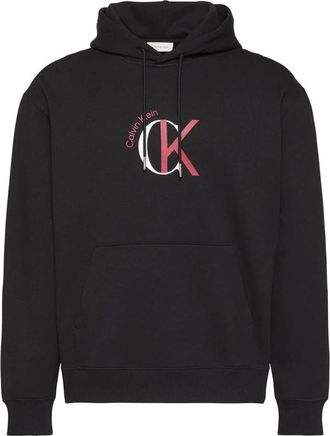 Calvin Klein Monogram Logo Hoodie - Heren - Hoodies - Zwart - S - Katoen - Hoodies & sweatvesten