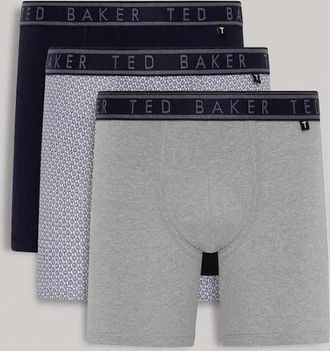 Ted Baker Mens Ted Baker 3-Pack Boxer Briefs, Navy Palm Tree / White / Heather Grey - Size: 32/33/32