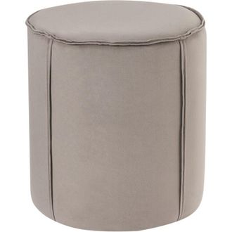 Beliani Beliani - Puf Moderno Redondo De Terciopelo Reposapi&eacute;s Decorativo Dormitorio Sala De Estar Gris Pardo Sedona