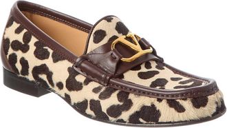 Valentino Vlogo Haircalf & Leather Loafer