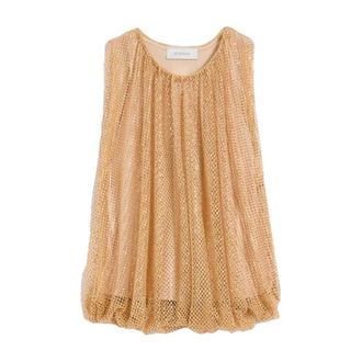 Sportmax Sportmax, Sleeveless Tops, female, Brown, Size: S Sleeveless Tops