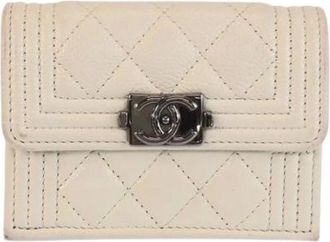 Chanel Pre-owned Wallets, female, Beige, Size: ONE SIZE Pre-owned Vintage Tri-fold Wallet