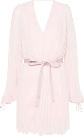 Max Mara Light Pink Pleated Chiffon Mini Dress