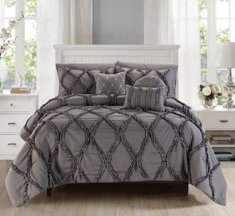 Elegant Comfort 10-pc Infinity Design Comforter Set Include 6-pc Sheet Set With Sided Storage Pocket
