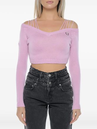 Chiara Ferragni Top in maglia con spalle scoperte - Rosa
