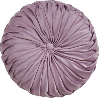 Saro Lifestyle Round Velvet Pintucked Pillow