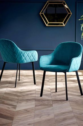 Julian Bowen Lima Upholstered Dining Chair (Set of 2) in Teal