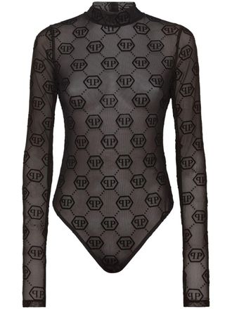 Philipp Plein Tulen body met monogram - Zwart