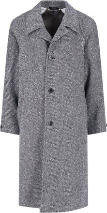 Paul Smith Grey Classic Herringbone Wool Belted Coat