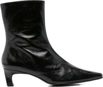 Alohas Ambar Rift Leren Enkelboots - Dames - Laarzen met Hak - Zwart - 36 EU - Leer - Schoenen
