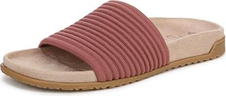 Vionic Womens Evie Knit Slide Sandal - Withered Rose Pink